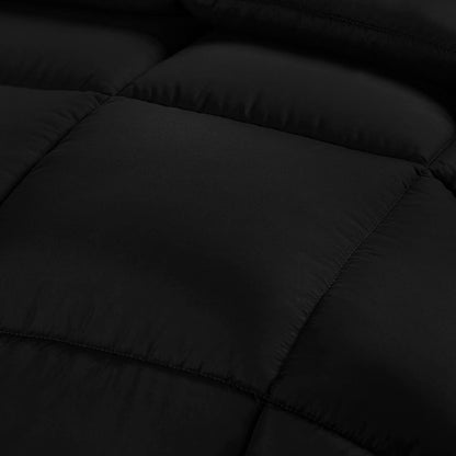 Utopia Bedding Comforter Duvet Insert, Quilted Comforter with Corner Tabs, Box Stitched Down Alternative Comforters Twin Size (Black/Grey)