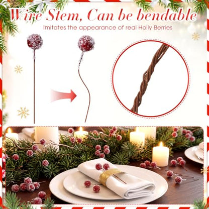 Artificial Holly Berries - Mini Burgundy Snowberry for Christmas Decor, 500 Pcs