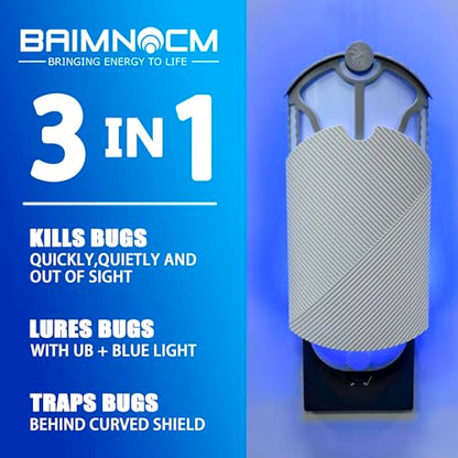 Indoor Flying Insect Trap with 2 Plugs & 6 Refills, UV Light Bug Catcher for Fruit Flies & Gnats - Quiet, Mess-Free