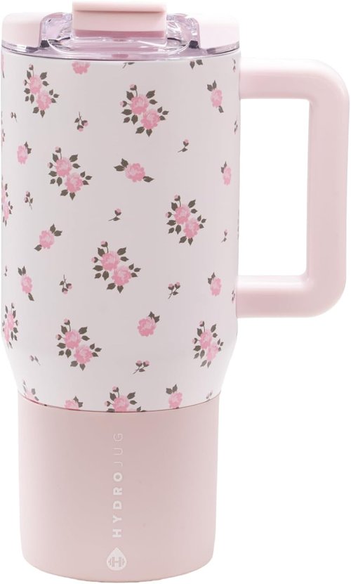 HydroJug Coffee Traveler 20 oz - Insulated, Leak-Resistant Ceramic Travel Mug | Hot & Cold Drinks, Wildrose