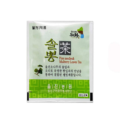 [Uljin Farm] Pine Needles & Mulberry Leaves Tea 0.04oz/1g × 25 Tea Bags (Pack of 1) Eco Wellness K-Food, Korean Herb Leaves