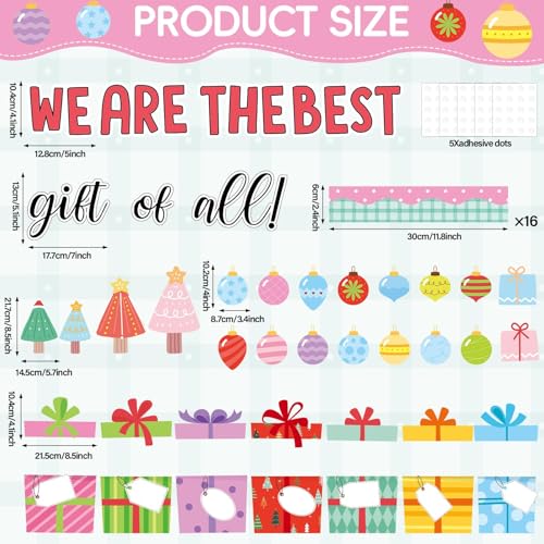 Christmas Bulletin Board Set - DIY Photo Gift Boxes & Holiday Decor - Christmas Gift Boxes Variation