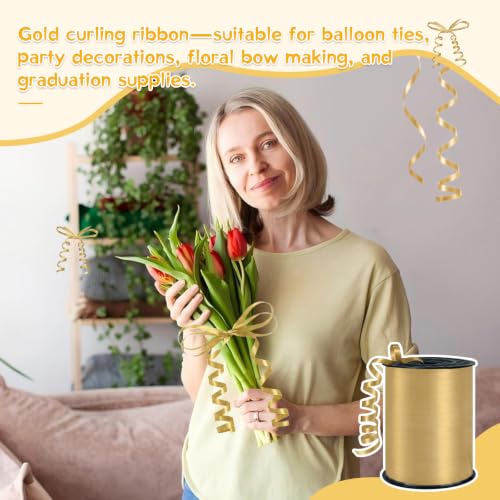 Gold Curling Ribbon 500 Yards Gift Wrap & Party Decoration