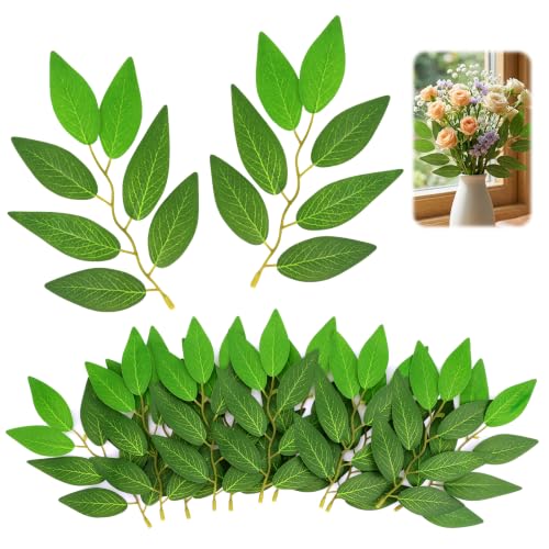 Artificial Italian Ruscus Greenery Stems for Small Arrangements, 30 Pack