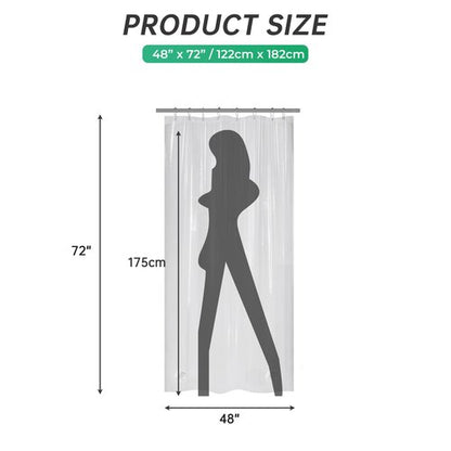 AmazerBath 48x72 Shower Curtain Stall, Small Shower Curtain for Shower Stall, Clear Bathroom Curtain Plastic, Thick PEVA Bathroom Accessories with 2 Clear Weighted Stones and 8 Grommet Holes