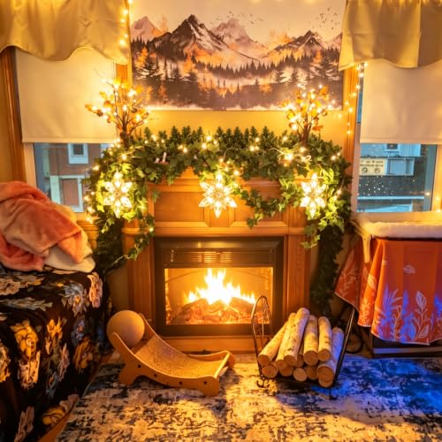 Quntis Christmas Snowflake Window Lights 3 Pack 36 LEDs Diamond-Star Decor with 8 Light Modes