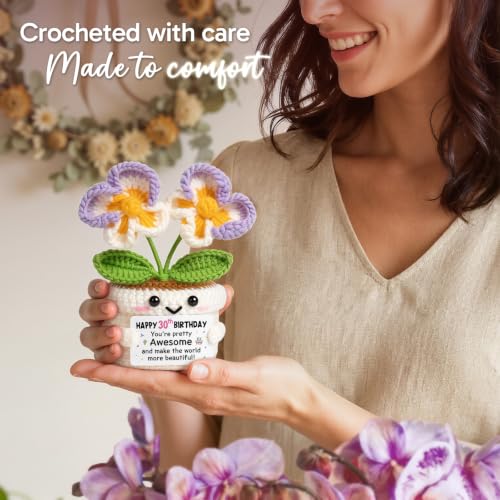 30th Birthday Gift for Women - Handmade Crochet Orchid Decoration - Variation of 30th Birthday