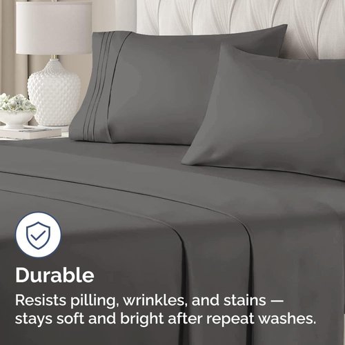 King Standard Pillow Cases by King - Soft Hotel Quality Pillowcase Covers | Comfy & Machine Washable - 4 Piece Set in Charcoal