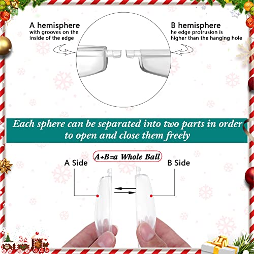 12 Pack Clear Fillable Christmas Ornaments for Crafts, 3.15 Inch Holiday Decor