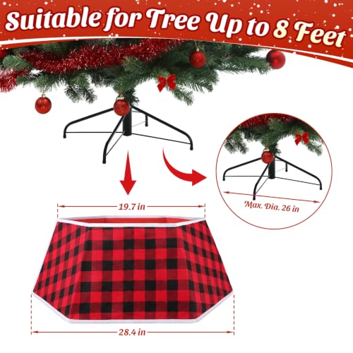 EverMerry Christmas Tree Collar - Foldable 26 Inch Red & Black Plaid Tree Stand Cover