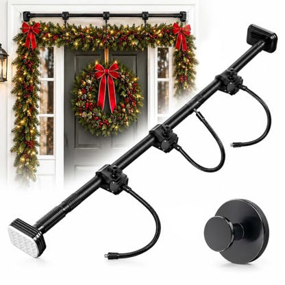 Adjustable Garland Hanger for Front Door Frame 31.5-80.7 Inches - Damage-Free Support