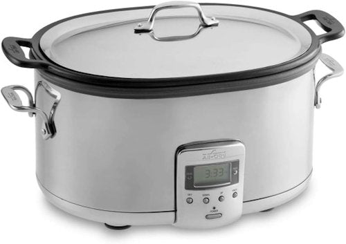 All-Clad 7-Quart Stainless Steel Electric Slow Cooker - Programmable LCD Timer & Aluminum Insert