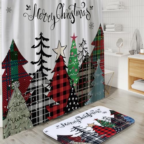Christmas Bathroom Accessories Set with Shower Caddy - Complete 24-Piece Holiday Decor