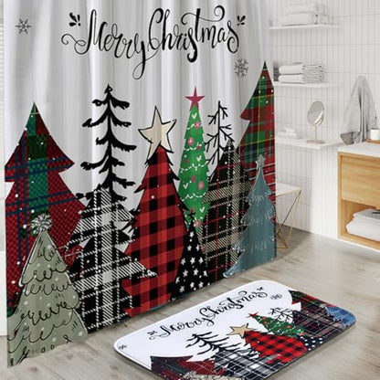Christmas Bathroom Accessories Set with Shower Caddy - Complete 24-Piece Holiday Decor