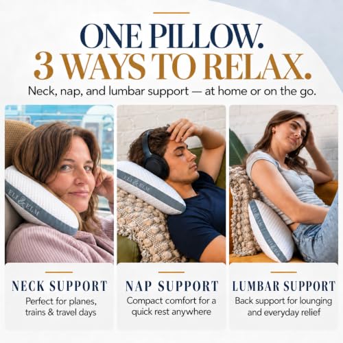 Travel Pillow for Side Sleepers, Neck Support & Nap Cushion