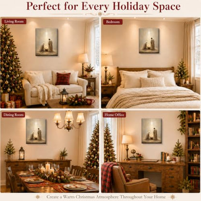 Christmas Wall Art Decor Nativity Canvas Holiday Home Accent