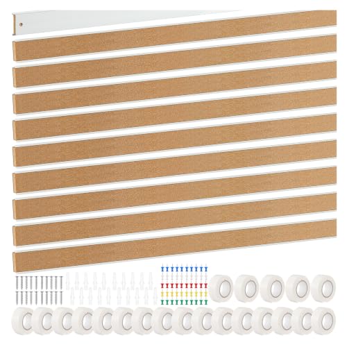 60 Inch Cork Bulletin Board Strips Aluminum Frame Set of 10 - Office & Home Use
