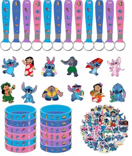 86Pcs Cartoon Birthday Party Decorations Set Including Bracelets Pins Stickers