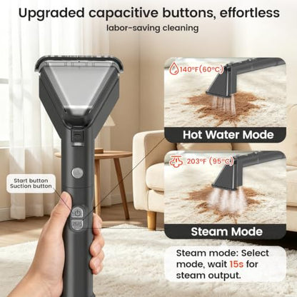 Handheld Steam Spot Cleaner with 4 Modes for Carpet Upholstery Stain Removal