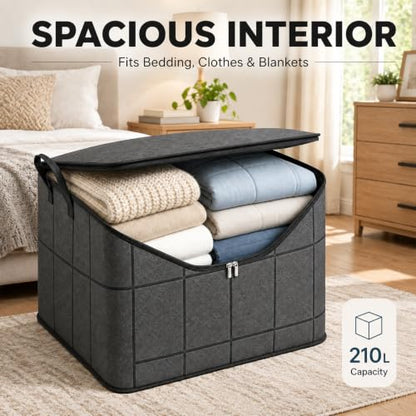 Large Capacity Foldable Storage Bag with Reinforced Handles - 180L