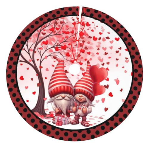 Love Christmas Tree Skirt 36 Inch Holiday Decor Xmas Tree Mat - Red