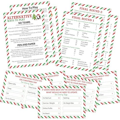 Christmas Family Feud Card Game XMAS Party Game for Adults & Kids