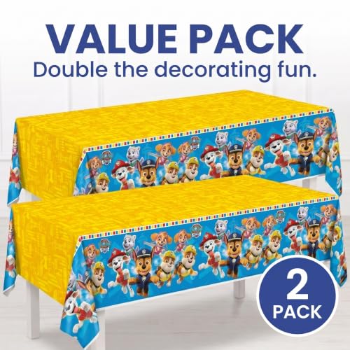 Paw Patrol Tablecloth 2-Pack - Birthday Party Decorations for Kids