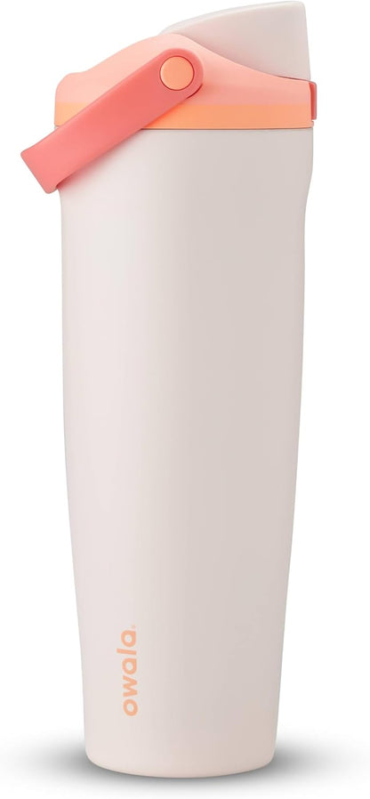 Owala FreeSip Sway - 40 Oz Stainless Steel Water Bottle - Orange/Tan (Sparkling Sherbet)