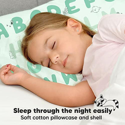Toddler Pillow with Pillowcase - 13x18 My Little Dreamy Kids Travel Bed Pillows for Sleeping, Organic Cotton Small Pillowcase, Soft & Breathable, Machine Washable, Toddlers 2-5 years old (Kea123)