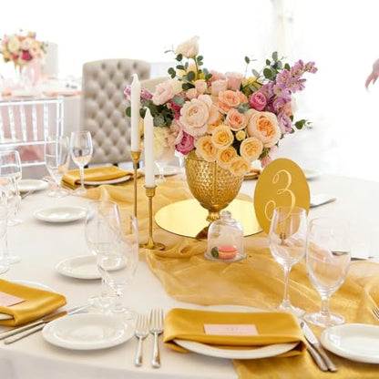 8PCS 6-Inch Gold Round Acrylic Mirrors for Centerpieces Wall Decor Candle Trays