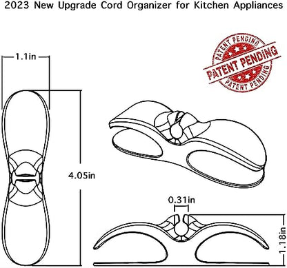 Black Cord Organizer for Kitchen Appliances - 3 Pack, Silicone Holder for Stand Mixer, Coffee Maker, Air Fryer
