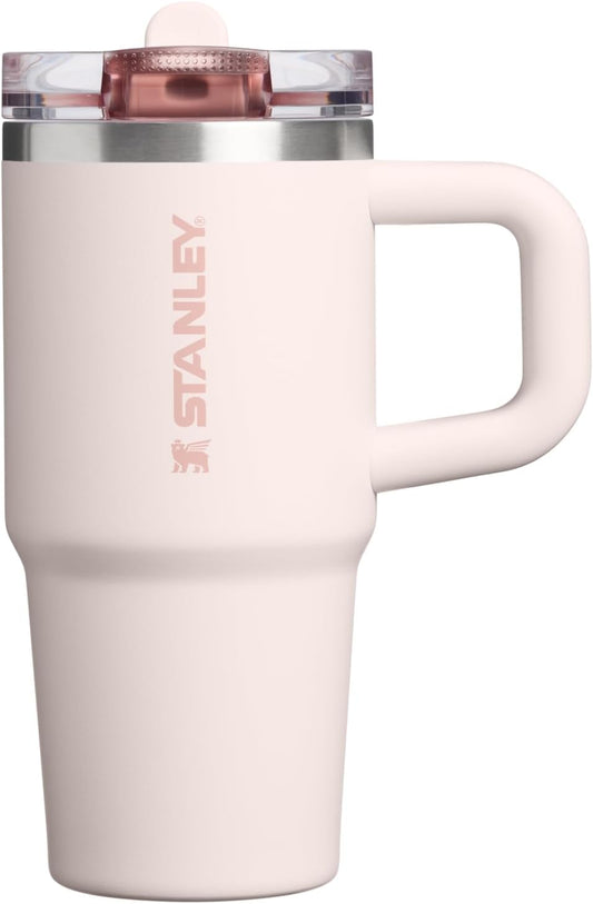 STANLEY Quencher ProTour Tumbler - 14 oz Insulated Stainless Steel Cup with Built-In Straw & Handle | BPA-Free Rose Quartz