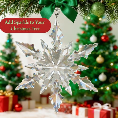 Large Crystal Snowflake Christmas Ornament Hanging Decor