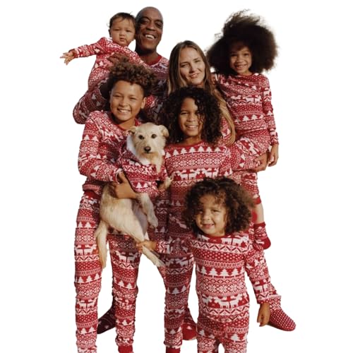 Mom Medium Red Christmas Pajama Set - Family Cotton Sleepwear