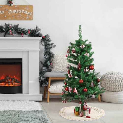 Mr. Pen- Christmas Tree Skirt 24 inches, Cream Knitted Christmas Skirt Tree, Xmas Tree Skirt, Christmas Skirts for Xmas Trees, Skirt for Christmas Tree, Small Tree Skirt Small, 24 Inch Tree Skirt