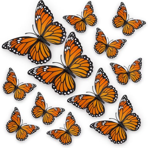 Dia De Los Muertos Monarch Butterfly Wall Decorations - Set of 12
