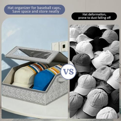 Grey Stackable Hat Organizer for Baseball Caps - 1 Pack