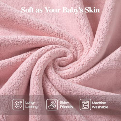 Pink Microfiber Bath Towels Set of 4 - Extra Large 35 x 70 Inches