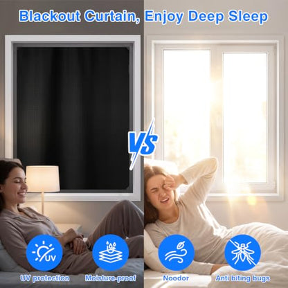 39x59 Inch Magnetic Blackout Window Cover - Fully Enclosed, Draft-Proof, Insulated