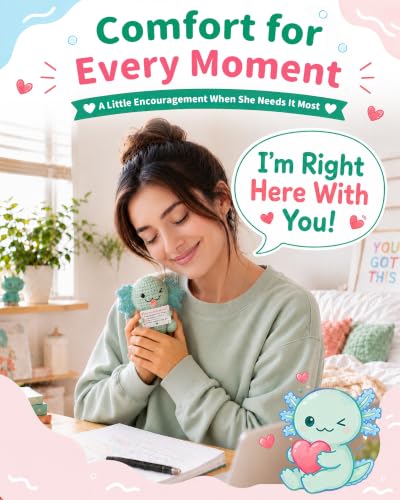 Positive Crochet Axolotl Gift for Emotional Support Women Variation