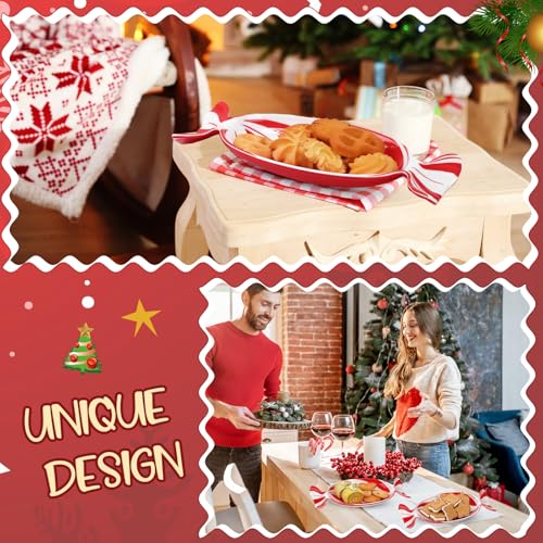 Teenyyou 8 Pcs Candy Shaped Melamine Serving Plates - Christmas Peppermint Design