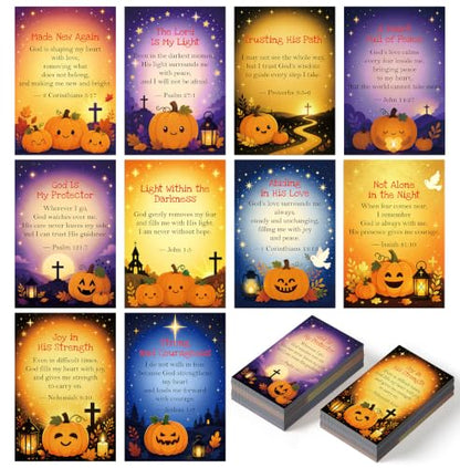 Halloween Scripture Cards for Kids - Gospel Prayer Cards Bulk, 100 Pack