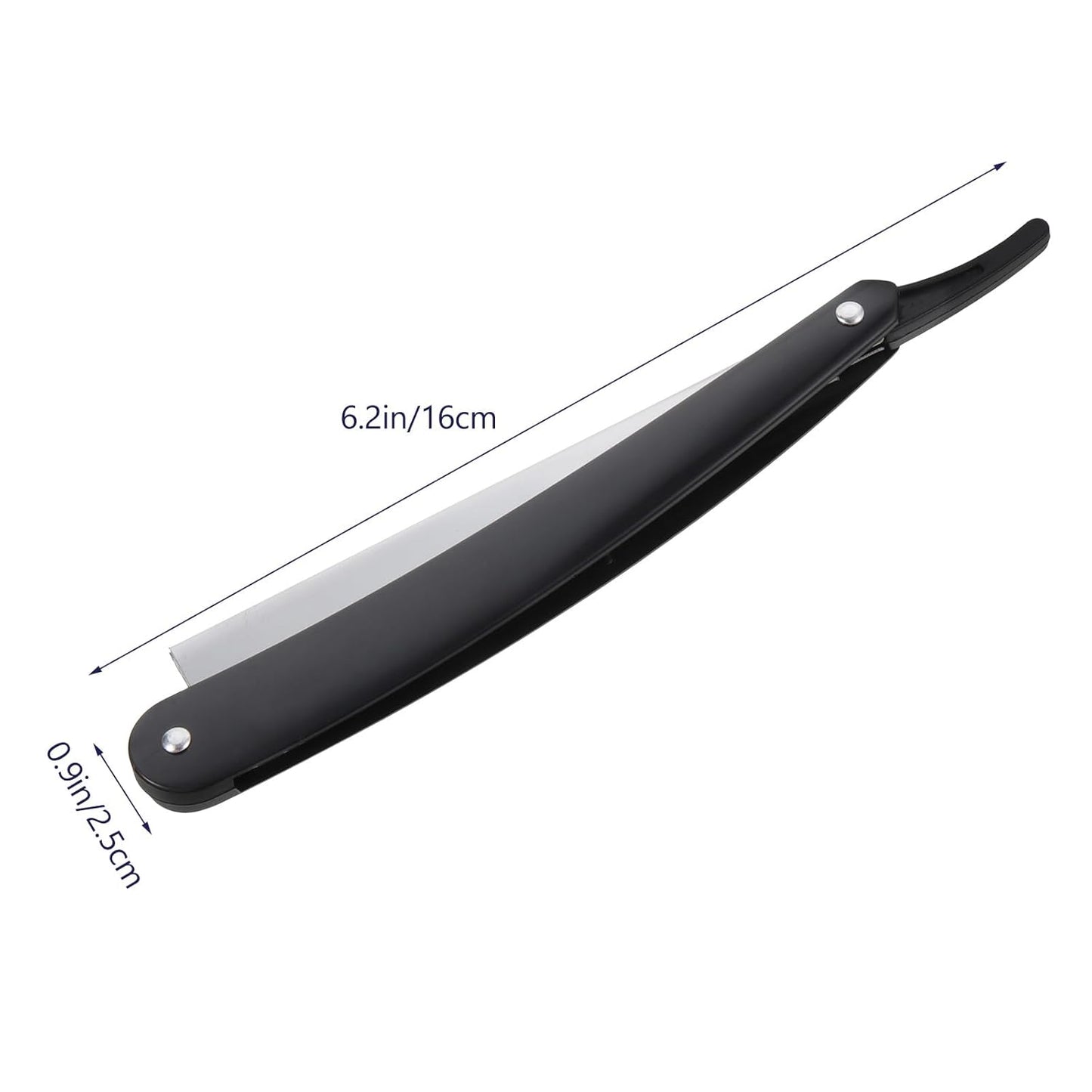 Uonlytech Manual Straight Edge Razor - Portable Black Barber Blade for Precise Shaving & Beard Styling