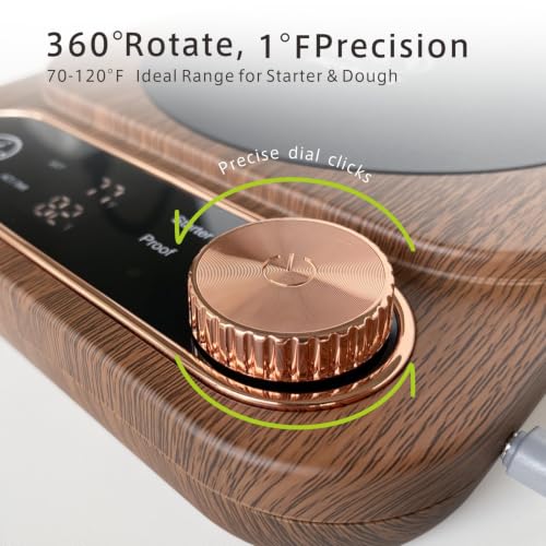 Sourdough Starter Warmer & Dough Proofer with Real-Time Temp Probe - Walnut