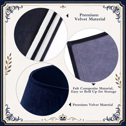 Navy Blue Velvet Christmas Tree Collar - 24 Inch Tree Base Cover - Skylety