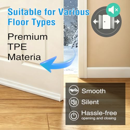 Door Draft Stopper Seal for Bottom of Door - White, 1.77" W x 39" L - Noise & Energy Saver