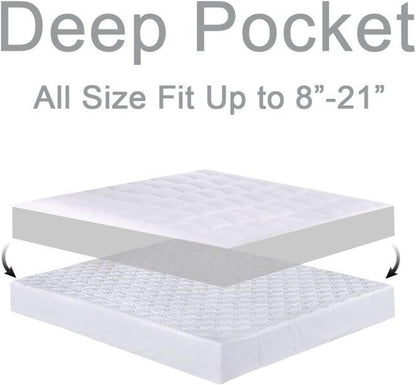 Regine Switzerland Queen Mattress Topper - Extra Thick Plush Pillow Top for Back Pain Relief - White