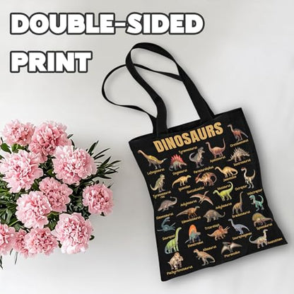 Dinosaur World Reusable Canvas Tote Bag for Women - Shoulder & Shopping Bag
