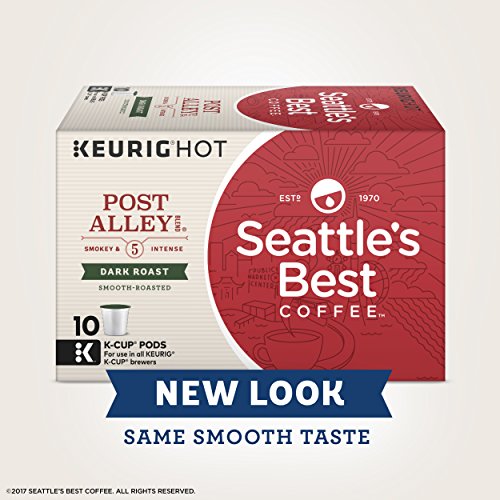 Seattle's Best Coffee Post Alley Blend (Previously Signature Blend No. 5) Dark Roast Single Cup Coffee for Keurig Brewers, 1 Box of 10 (10 Total K-Cup pods)