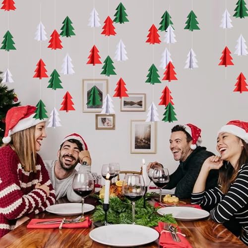 Christmas Tree 3 - 2 Pcs 3D Garland Holiday Decorations for Home & Party
